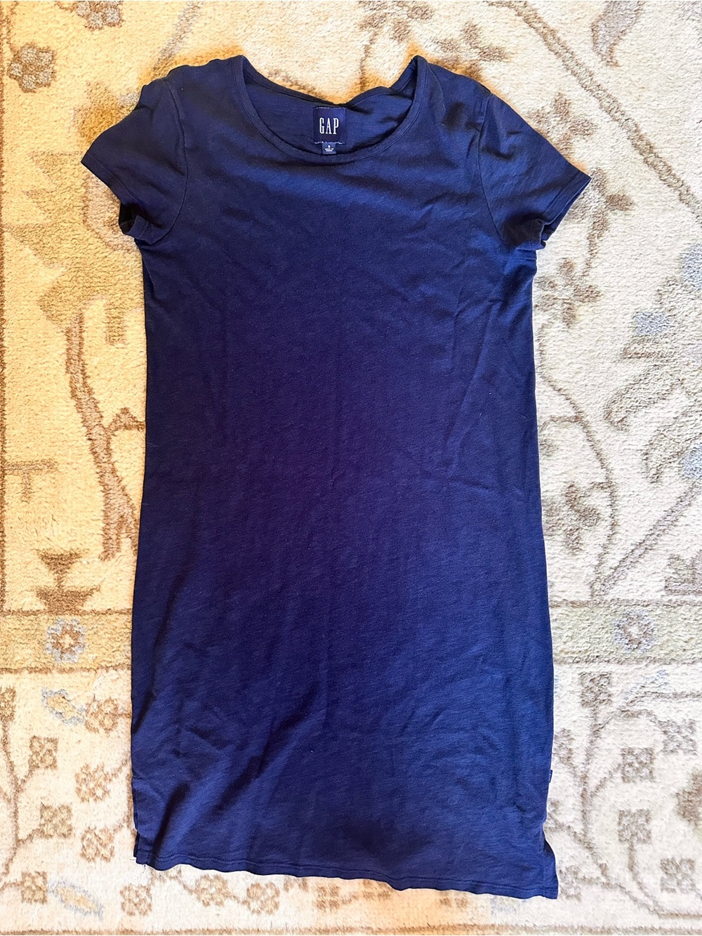 GAP Navy Short Sleeve Midi T-Shirt Dress